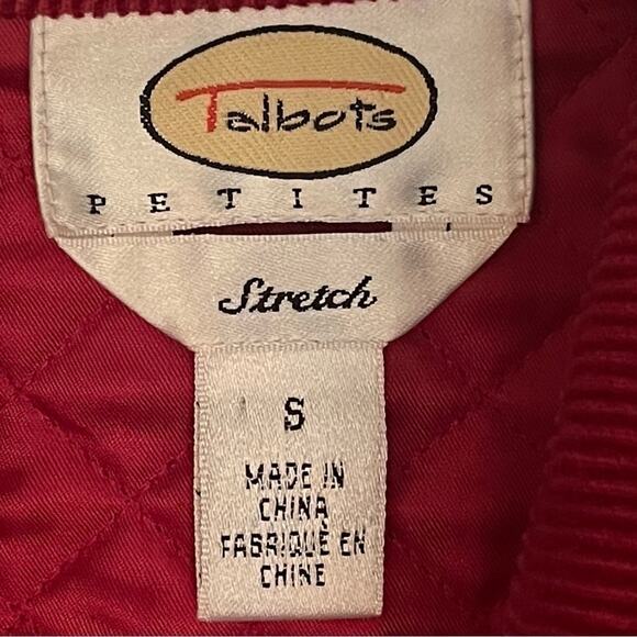 Talbots Red Quilted CottageCore Casual Feminine Jacket NWOT Size S - Picture 7 of 10